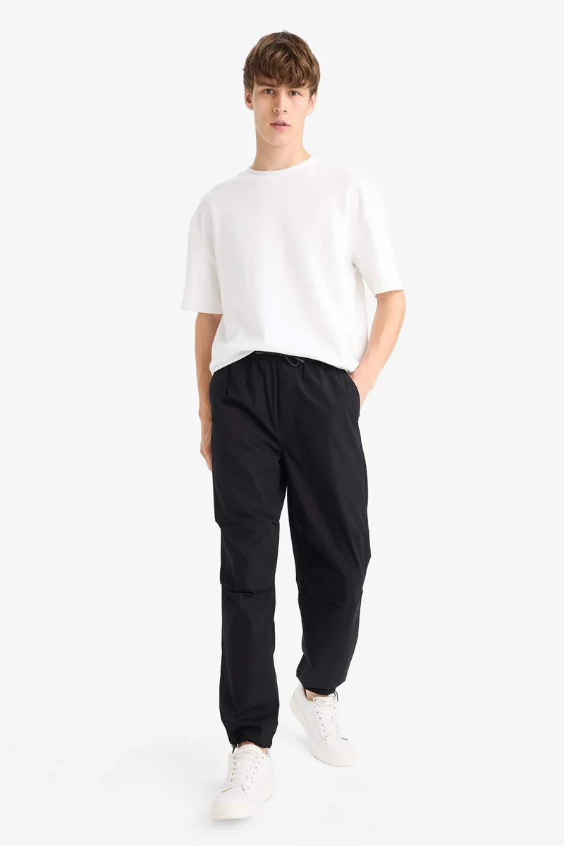 Defacto  Cotton Wide Leg Elastic Parachute Jogger Pants for Men | Best Price UAE