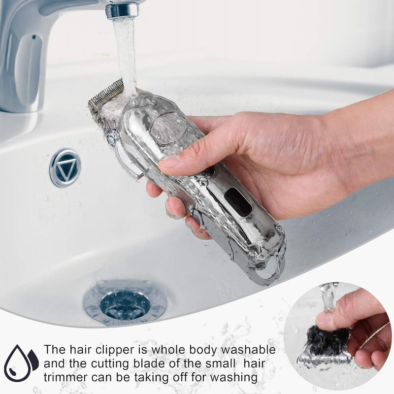 Hatteker Hair Clipper for Men IPX7 Waterproof Cordless Barber Clipper for Hair Cutting Kit with T-Blade Trimmer Beard Trimmer Kids Clipper Professional USB Rechargeable - Image 5