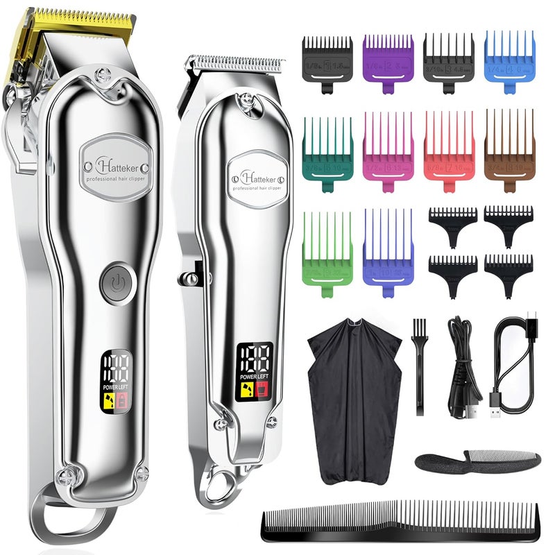 Hatteker Hair Clipper for Men IPX7 Waterproof Cordless Barber Clipper for Hair Cutting Kit with T-Blade Trimmer Beard Trimmer Kids Clipper Professional USB Rechargeable - Image 1
