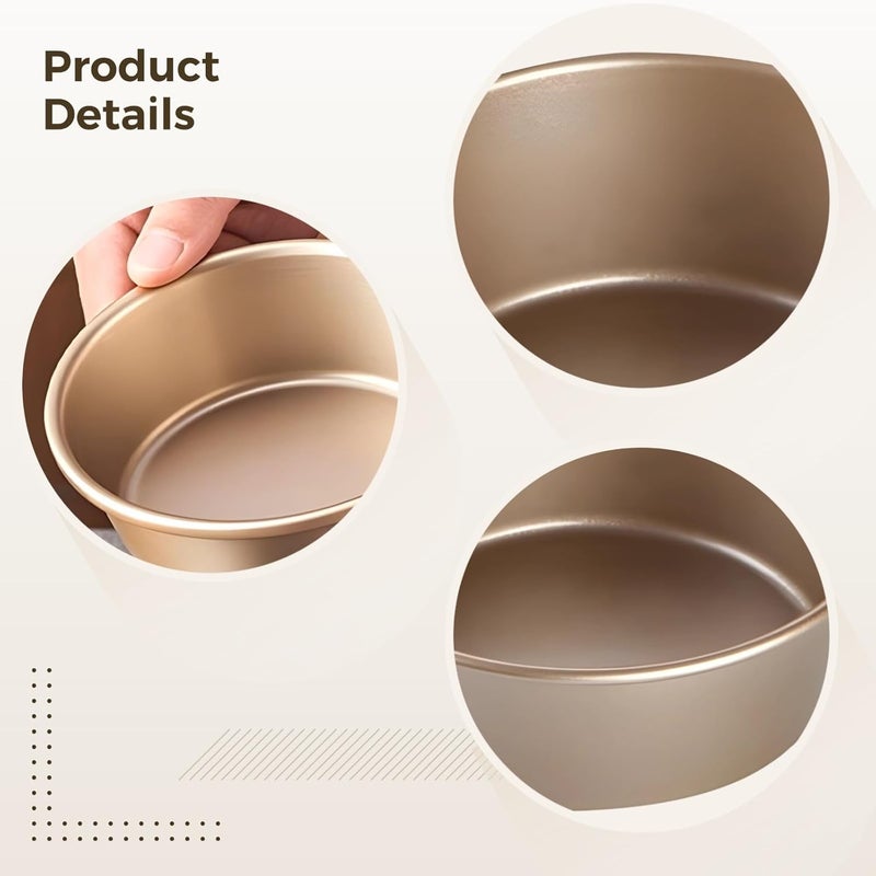 6-Piece Gold Burger Form Rings, Mini Cheesecake and Hot Dog Molds, Stainless Steel Griddle Press for Cooking & Baking Tasks - Image 2