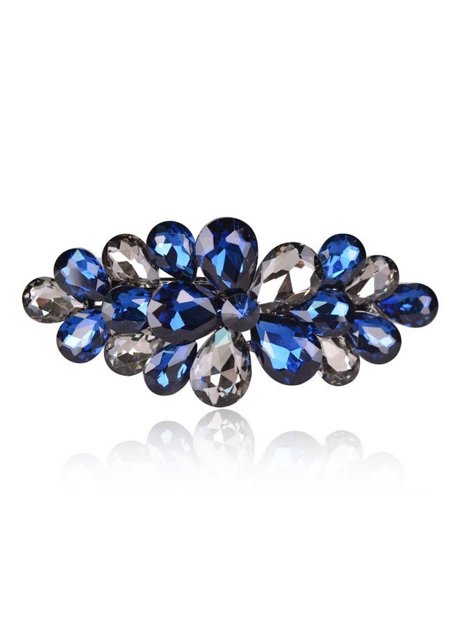 Sankuwen Sankuwen Flower Luxury Jewelry Design Hairpin Rhinestone Hair Barrette Clip,Also Perfect Mother's Day Gifts for Mom(Style B,Dark Blue)  - Image 1