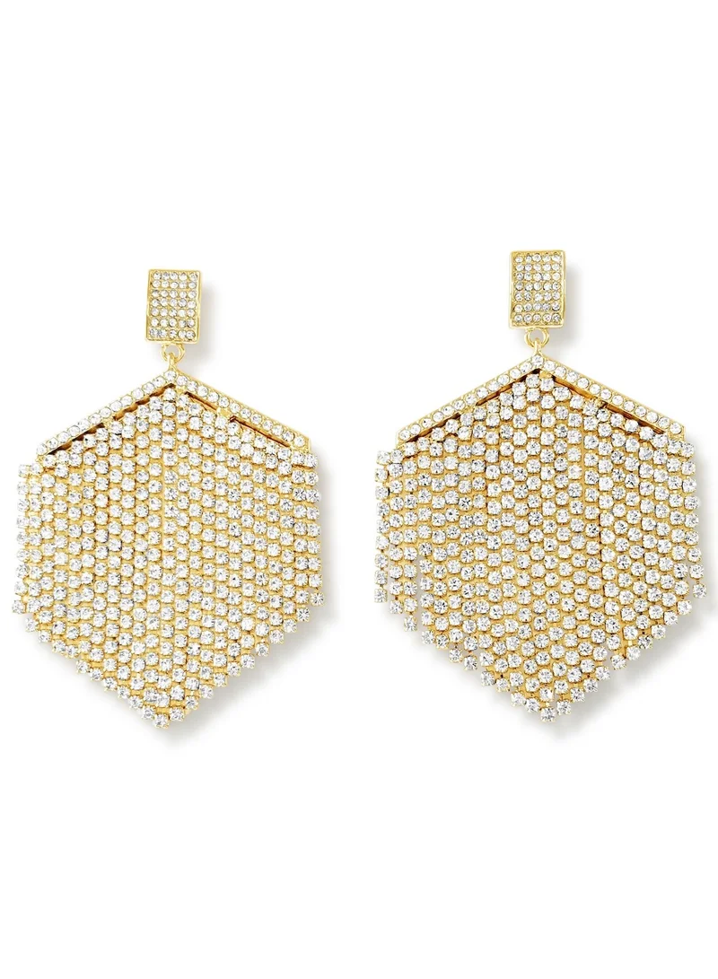 Hzmer Jewellery Nostalgia Frill Crystal Embellished Earrings