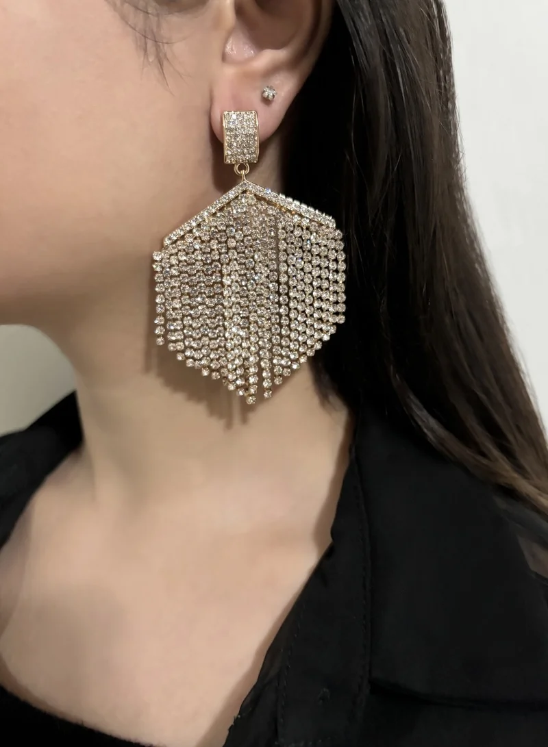 Hzmer Jewellery Nostalgia Frill Crystal Embellished Earrings