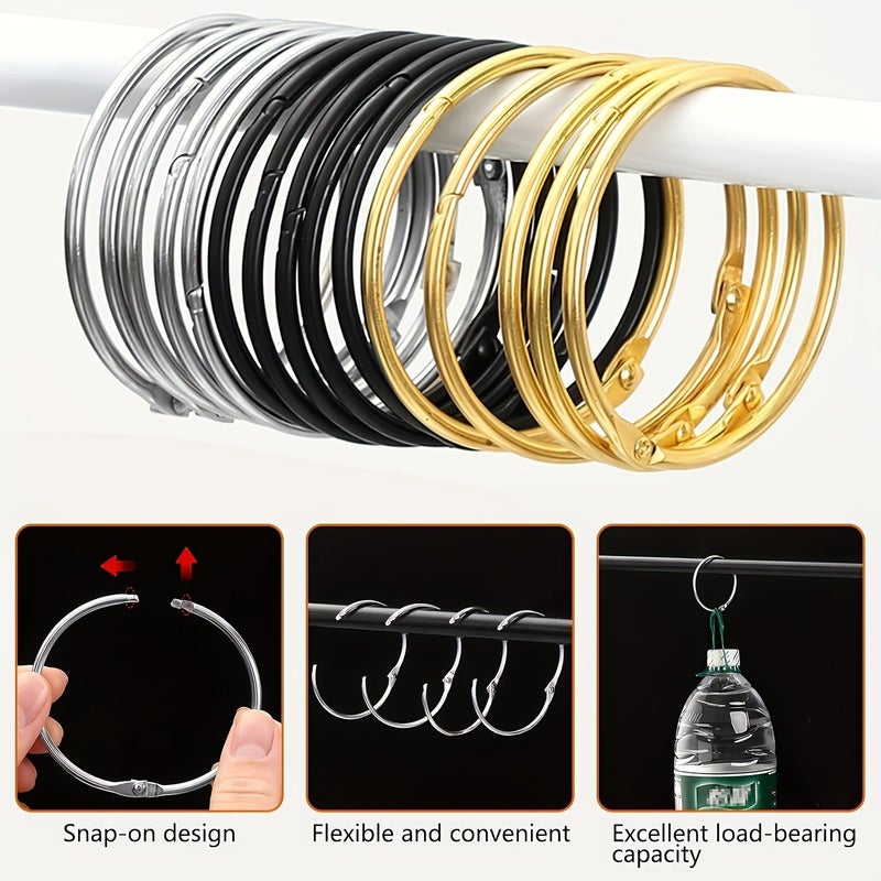 40 Pcs Silvery 50mm Metal Curtain Rings for Shower Curtains and Rods - Image 4