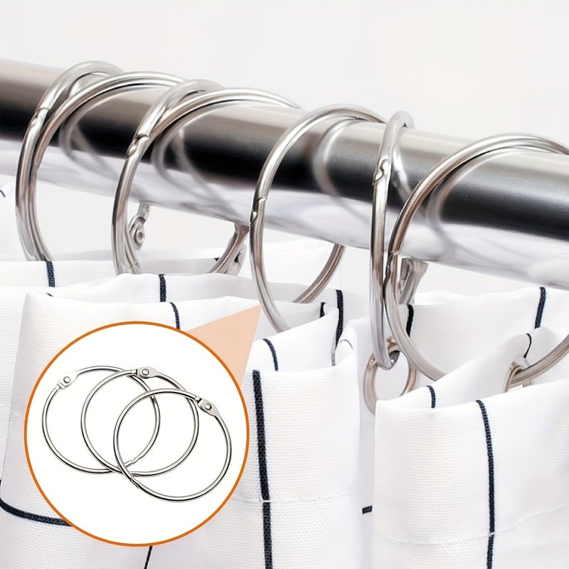 40 Pcs Silvery 50mm Metal Curtain Rings for Shower Curtains and Rods - Image 5