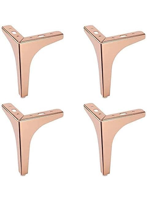 Generic VCRAFTX Heavy Sofa Legs Set of 4 Furniture Legs T Shape Design for Furniture Riser Sofa Table Chair Steel Legs MutliPurpose Use Rose Gold 3 INCH  - Image 1