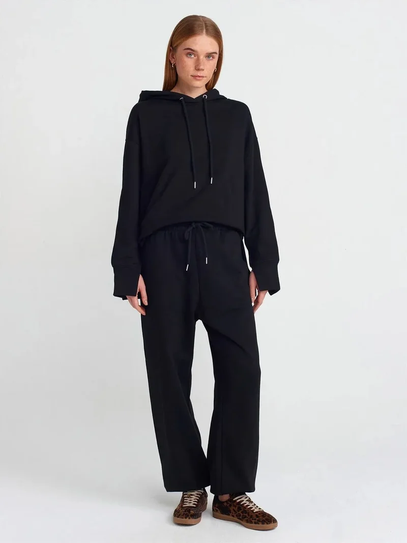 ديلفين Dilvin Women's Wide-Leg Fleece Jogger Pants