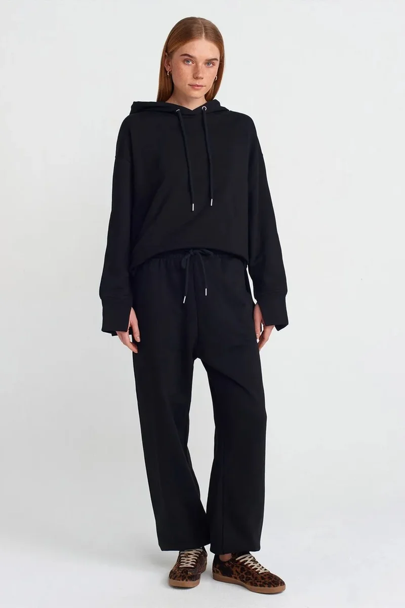 ديلفين DILVIN Women's Wide-Leg Fleece Jogger Pants