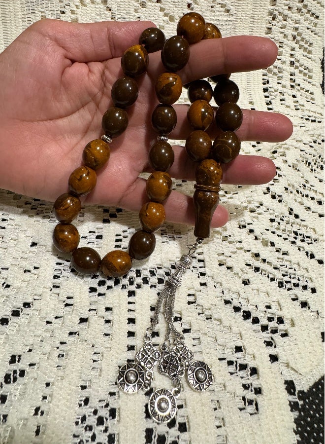 خرز صلاة فترات للرجال 28 خرزة بحجم 13.5 مللي متر × 15.5 مللي متر - Image 1