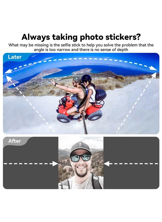 TELESIN Selfie Stick Long Pole Invisible for GoPro Insta360 (120cm/47.2in), Carbon Fiber Waterproof Extension Monopod for Go Pro Max Hero 13 12 11 10 9 8 7 DJI Action 5 Pro Pocket 3 Insta 360 X3 GO3 Ace Pro 2  - Image 2