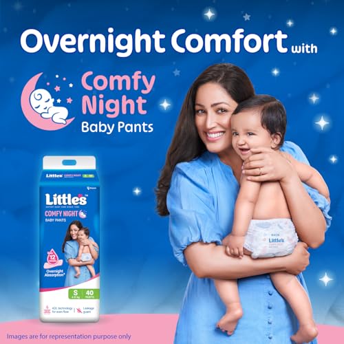 Little's Baby Diapers S Size (Small) Pants Style | 4-8 kg | 40 Count | Comfy Nights Baby Diaper Pants with Leakage Guard & Upto 12 Hours Absorption (40 Count, Pack of 1) - Image 2