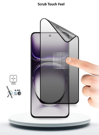 Oppo Reno12 5G 2024 نانو سيراميك خصوصية كامل الغراء غطاء كامل واقي شاشة مرن غير لامع (MSCNMP) - شفاف / أسود - view 4