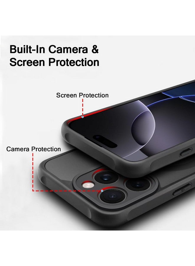 TheGiftKart TheGiftKart Hybrid Matte Frosted Back Cover Case for iPhone 16 Pro Compatible with MagSafe | Shockproof Design | Camera Protection Module | Hard Back Case Cover for iPhone 16 Pro (PC & TPU, Black) - Image 5