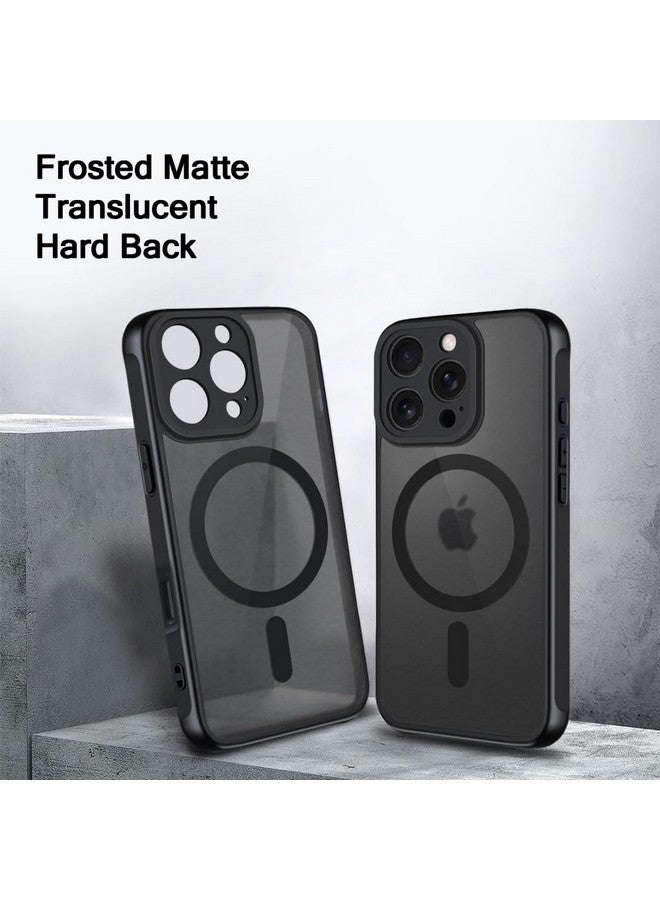 TheGiftKart TheGiftKart Hybrid Matte Frosted Back Cover Case for iPhone 16 Pro Compatible with MagSafe | Shockproof Design | Camera Protection Module | Hard Back Case Cover for iPhone 16 Pro (PC & TPU, Black) - Image 4