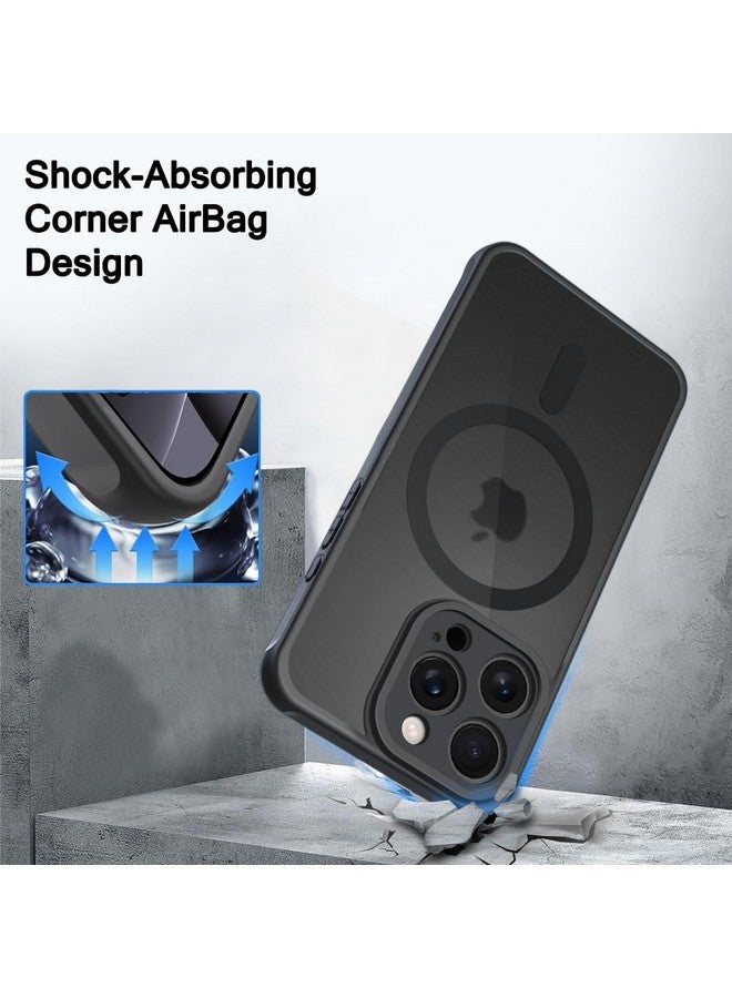 TheGiftKart TheGiftKart Hybrid Matte Frosted Back Cover Case for iPhone 16 Pro Compatible with MagSafe | Shockproof Design | Camera Protection Module | Hard Back Case Cover for iPhone 16 Pro (PC & TPU, Black) - Image 3