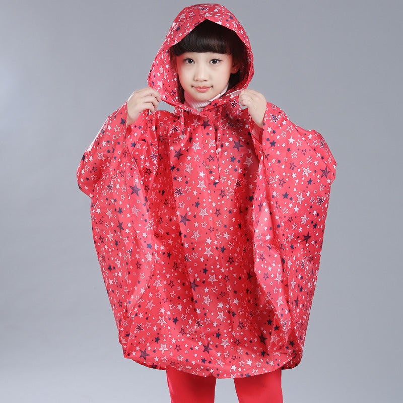 K-Style Of Kidsren'S Cloak Raincoat Waterproof Cute Primary School Students Lightweight Star Poncho Boys And Girls Spin Dry Watercoat - Image 1