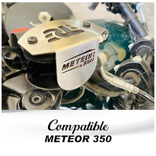 OBEROI'S TRADERS Stainless Steel Front Disc Brake Fluid Reservoir Oil Cap | Container Guard Protector Cover Compatible With Royal Enfield Meteor 350 (Black) - Image 2
