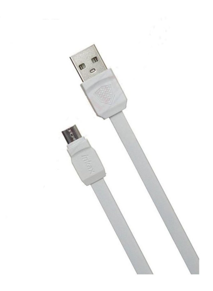 INKAX Noodle Series CK-17 USB to Micro Data Cable, 1m, White, 7mm Wide for Mobile Phones & Tablets - Image 3