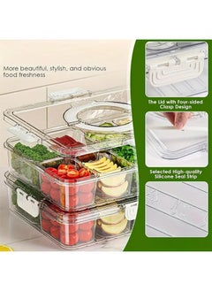 HQ-GAMING 8 Compartment Transparent Plastic Snack Storage Container with Lids, Divided Serving Tray Food Organizer Box Travel Spice Box  - Image 3