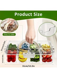 HQ-GAMING 8 Compartment Transparent Plastic Snack Storage Container with Lids, Divided Serving Tray Food Organizer Box Travel Spice Box  - Image 2