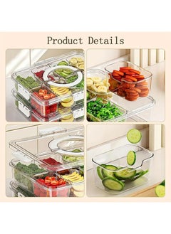 HQ-GAMING 8 Compartment Transparent Plastic Snack Storage Container with Lids, Divided Serving Tray Food Organizer Box Travel Spice Box  - Image 4