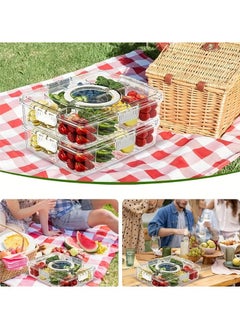 HQ-GAMING 8 Compartment Transparent Plastic Snack Storage Container with Lids, Divided Serving Tray Food Organizer Box Travel Spice Box  - Image 5