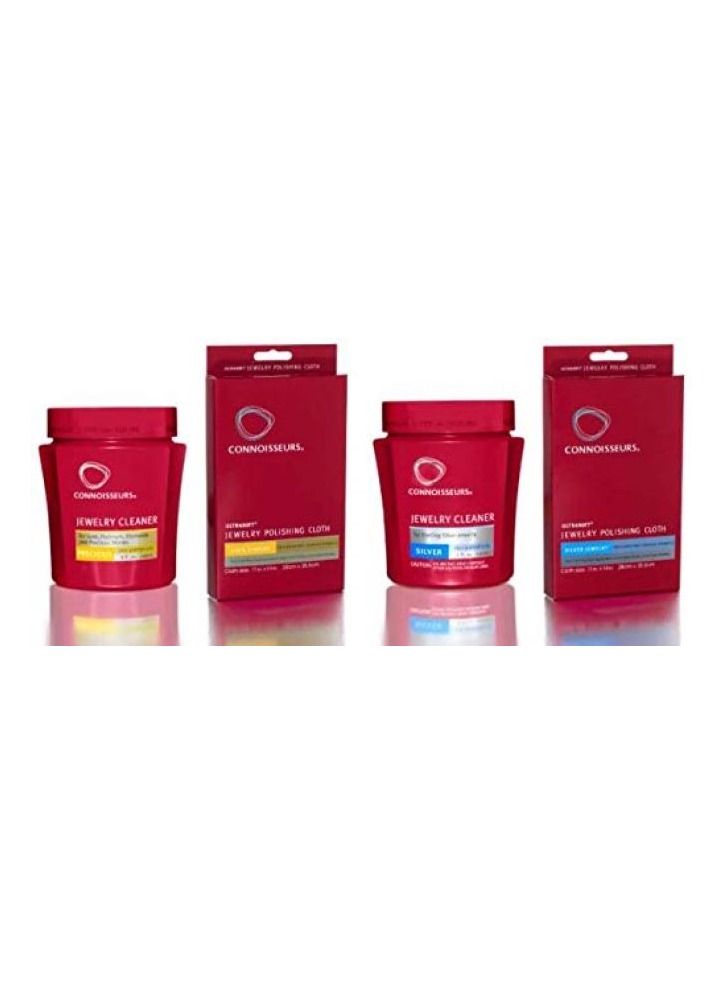 Connoisseur Combo Gold & Silver Jewelry Cleaner with Cleaning Cloth