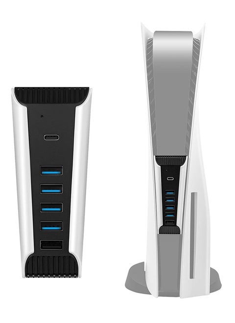 5 IN 1 USB Extension Hub for PS5 USB High Speed Extension Hub Splitter Adapter USB Port Type-C 3.1 External Support Playstation 5 Game Console 4 USB + 1 USB Charging Port + 1 Type C Port
