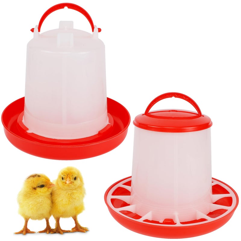winemana Chick Feeder and Waterer Set â€“ 1 LB + 1 L Hanging Plastic Containers for Outdoor Baby Chicks Small Poultry Drinkers Feeders - Image 1
