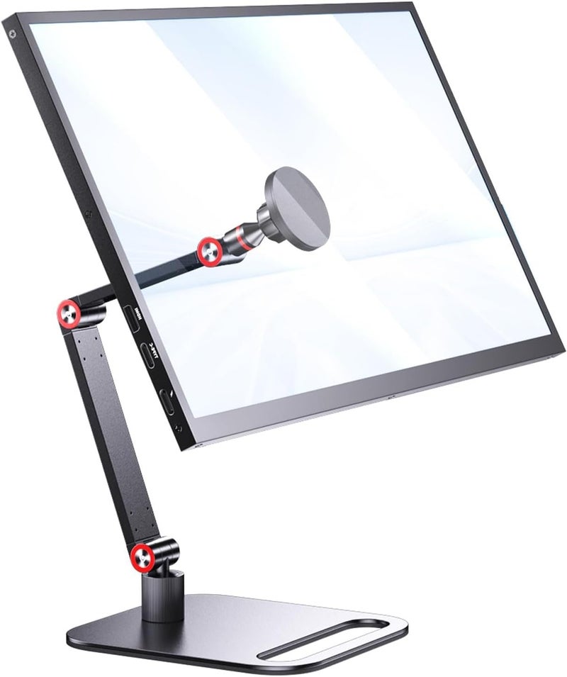 KASTWAVE Portable Monitor Stand Magnetic Quick-Release - Foldable Small Monitor Stand for 10 10.1 10.5 11 11.6 12 12.5 15.6 17 17.3 18 18.5 inch 75x75mm Vesa Mount Folding Travel Monitor Stand FS07A - Image 1