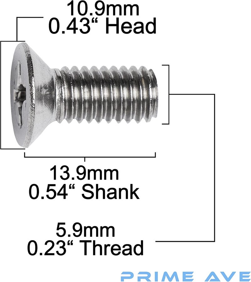 Prime Ave Brake Disc Rotor Screws - Stainless Steel Front/Rear Brake Rotor retaining Screws - Rust-Proof & Compatible/Replacement for Acura & Honda 936-000-601-40-H (Pack of 8) - Image 2