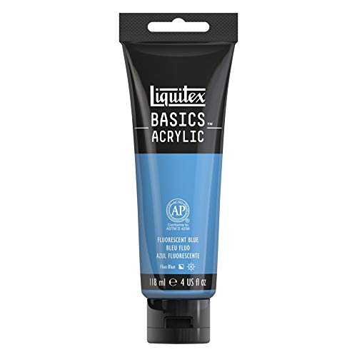 Liquitex Reeves Liquitex 1046984 Basics Acrylic Paint, 4Oz, Fluorescent Blue - Image 1