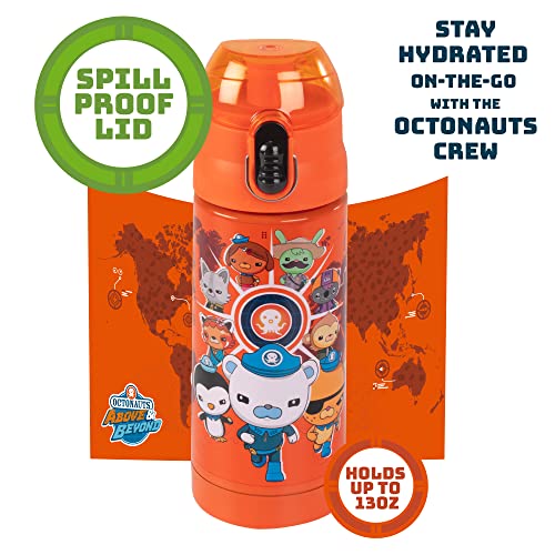 SCS Direct Octonauts Above & Beyond Stainless Steel 13 oz Reusable Water Bottle for Kids, Orange- Double Wall Insulated, Spill Proof Lid w/Built-in Straw-Keep Liquids Hot or Cold For Hours-Fits Most Lunch Bags - Image 5