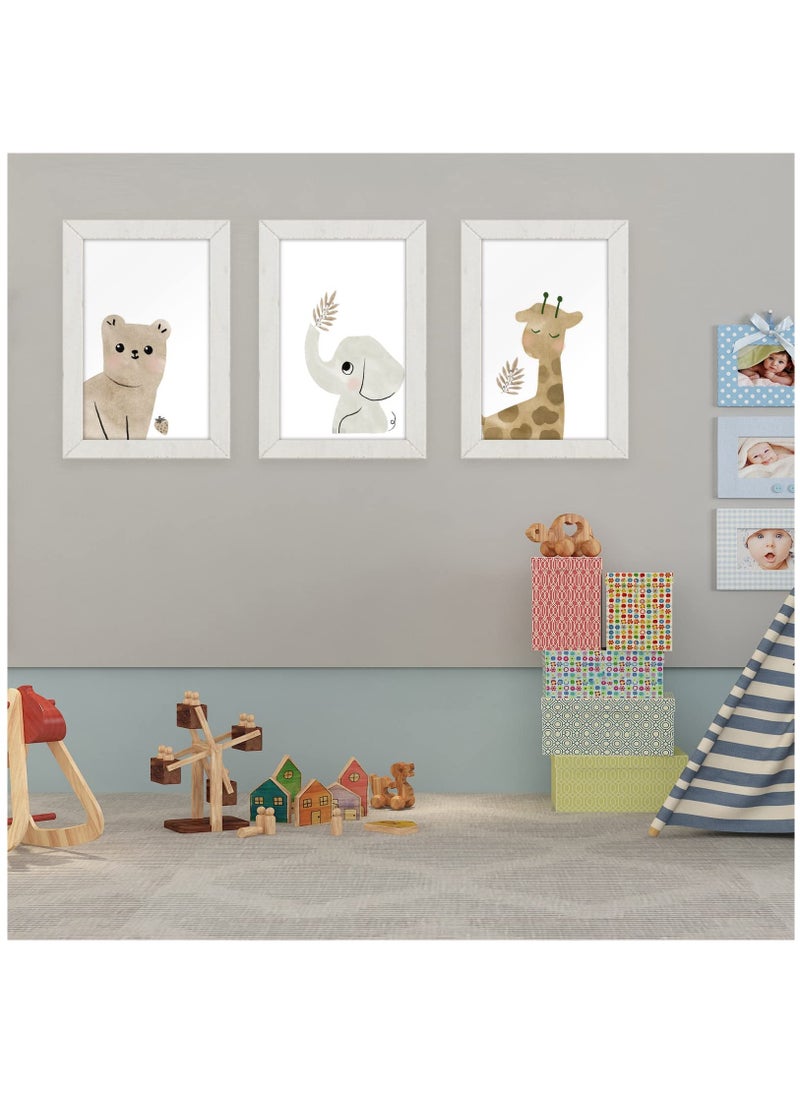 Generic - Jungle Animal Nursery Wall Art Set, 6 PCS Baby Room Decor, Cute Animal Pictures for Children's Bedroom, A4 (8x12 inch) Jungle Theme Baby Wall Decor. - Image 1