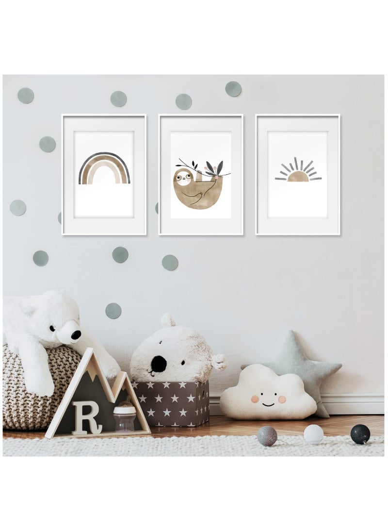 Generic - Jungle Animal Nursery Wall Art Set, 6 PCS Baby Room Decor, Cute Animal Pictures for Children's Bedroom, A4 (8x12 inch) Jungle Theme Baby Wall Decor. - Image 1
