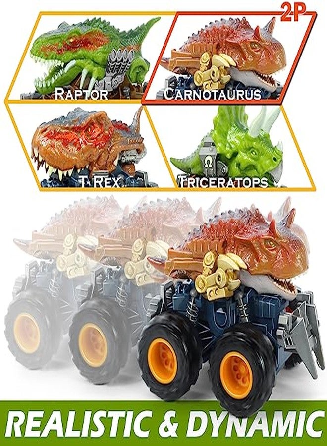 Oriate Friction Powered Dinosaur ATV Toy Cars for Children, Baterried Free Swing Carnotaurus Monster Truck with Robotic Arm, Fantastic Birthday for Kids Boy Girl - Image 4