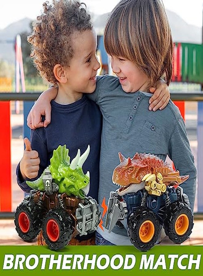 Oriate Friction Powered Dinosaur ATV Toy Cars for Children, Baterried Free Swing Carnotaurus Monster Truck with Robotic Arm, Fantastic Birthday for Kids Boy Girl - Image 3