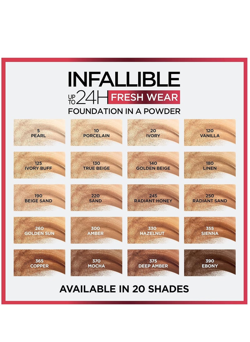 L'OREAL PARIS Infallible Fresh Wear Long Wear Waterproof Full Coverage Powder Foundation - 10 Porcelain - Image 5