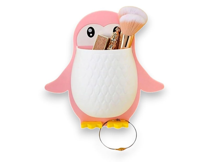 ROKTRY Pack of 1 Self Adhesive Toothbrush Holder, Penguin Design,Lotion Kids Bathroom, Wall Mount Toothbrush Holder,Remote Holder, Phone Stand, Pen Holder,Toothpaste Holder - Image 2