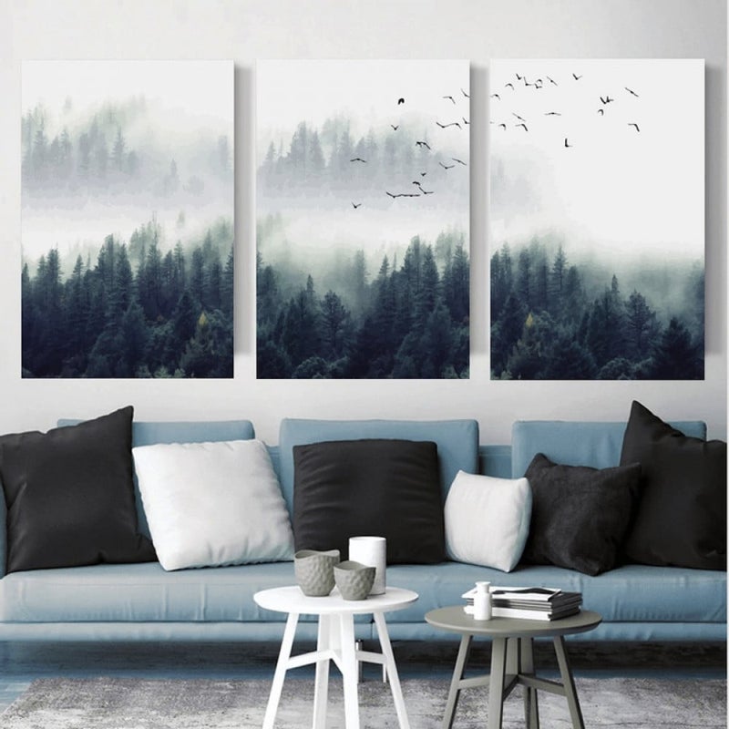 ماركتنا ثلاث لوحات قماشية مودرن مع برواز مجوف مقاس (150×70) ثلاث قطع - Image 1