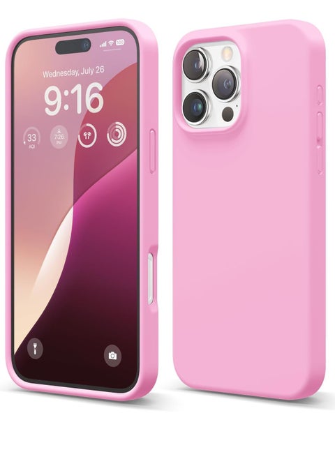 iPhone 16 Pro Case Cover - Full Body Protection, Shockproof, Slim, Anti-Scratch, Soft Microfiber Lining (Hot Pink)