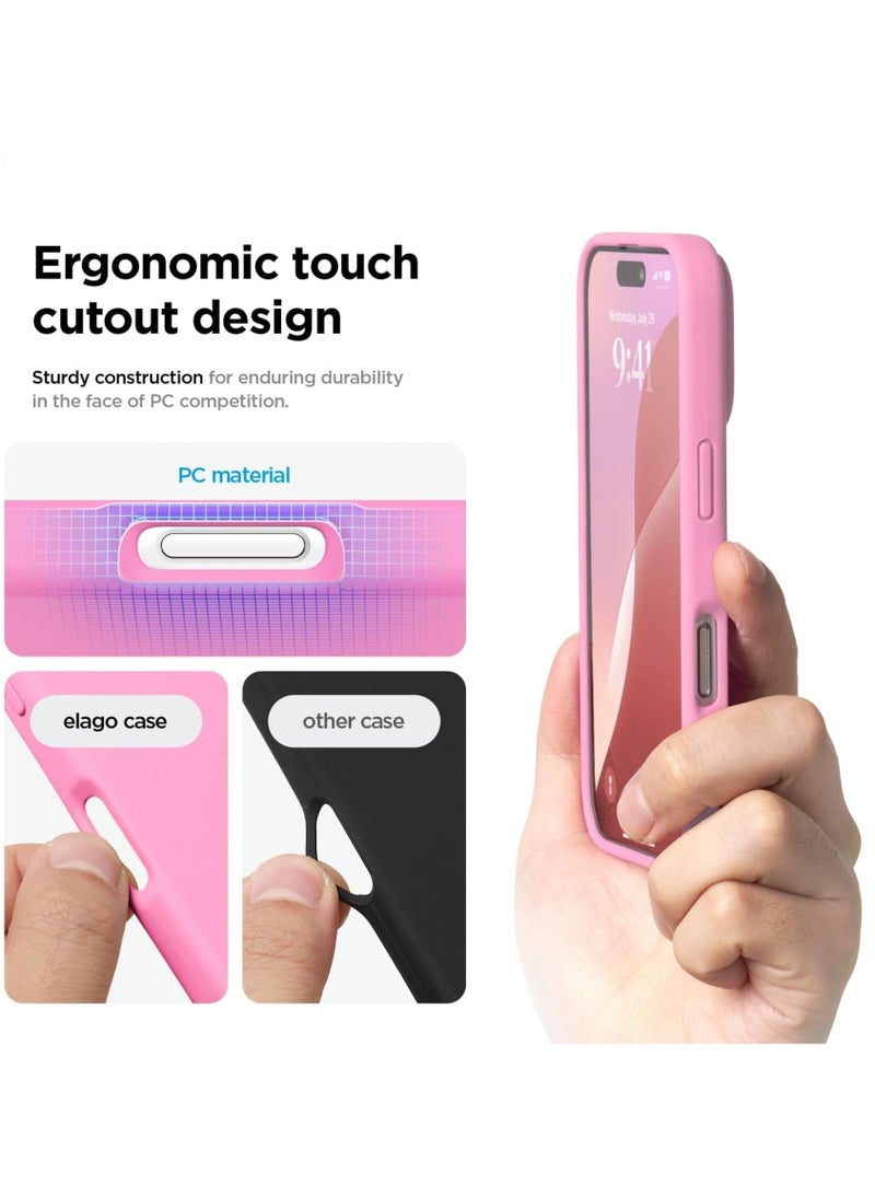 ELTRAZONE iPhone 16 Pro Case Cover - Full Body Protection, Shockproof, Slim, Anti-Scratch, Soft Microfiber Lining (Hot Pink) - Image 5