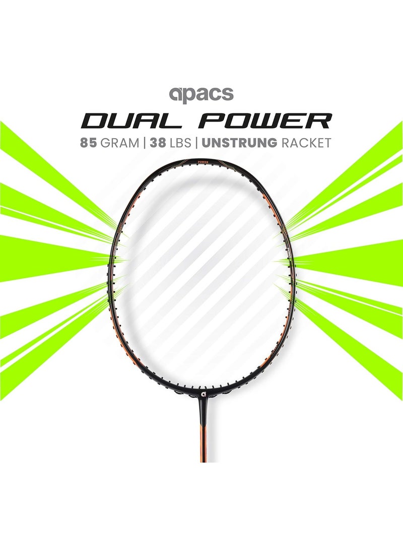 Apacs Dual Power & Speed Unstrung Badminton Racquet with Full Cover (Black Orange) - Image 2
