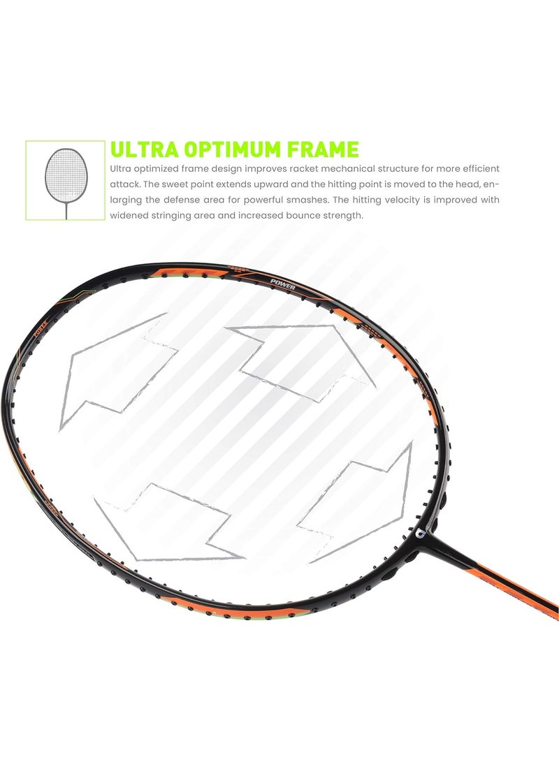 Apacs Dual Power & Speed Unstrung Badminton Racquet with Full Cover (Black Orange) - Image 5