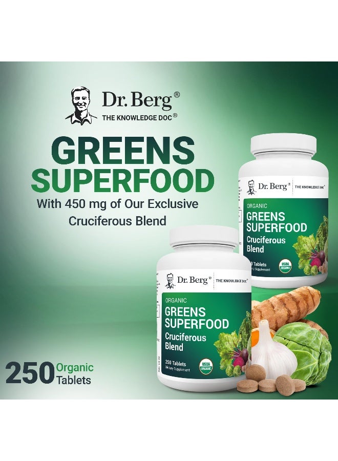 Dr. Berg Nutritionals Dr. Berg's Greens Superfood Cruciferous Vegetable Tablets - Vegetable Supplements for Adults w/ 11 Phytonutrient Super Greens Tablets - Energy, Immune System & Liver Veggie Tablets - 250 Tablets - Image 4
