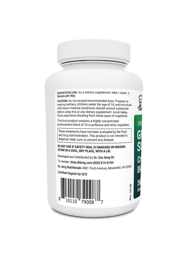 Dr. Berg Nutritionals Dr. Berg's Greens Superfood Cruciferous Vegetable Tablets - Vegetable Supplements for Adults w/ 11 Phytonutrient Super Greens Tablets - Energy, Immune System & Liver Veggie Tablets - 250 Tablets - Image 3