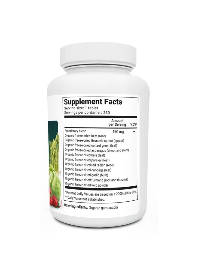 Dr. Berg Nutritionals Dr. Berg's Greens Superfood Cruciferous Vegetable Tablets - Vegetable Supplements for Adults w/ 11 Phytonutrient Super Greens Tablets - Energy, Immune System & Liver Veggie Tablets - 250 Tablets - Image 2