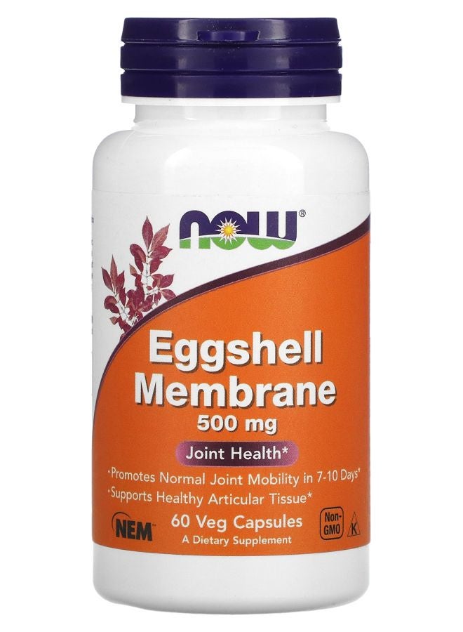 now غشاء البيض 500 ملغ 60 كبسولة نباتية