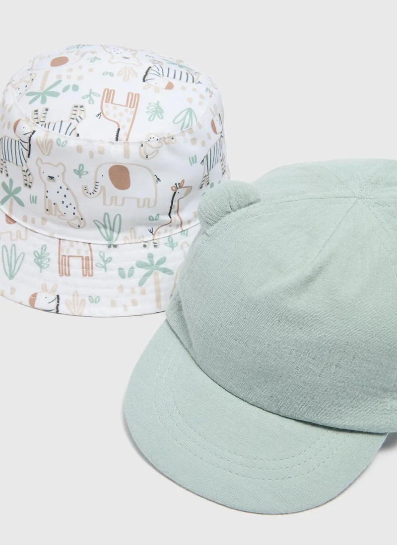Matalan Baby Pink Crinkle Bucket Hat