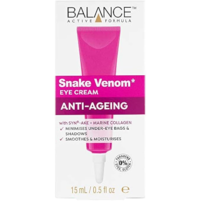Balance Active Formula Snake Venom Eye Cream (15ml) - With Active Peptides & Marine Collagen. Minimises Under Eye Bags & Shadows. Smoothes & Moisturises. - Image 2